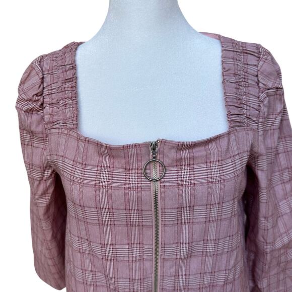 Avec Les Filles Plaid Midi Dress with Front Zipper – Size M - Picture 5 of 5
